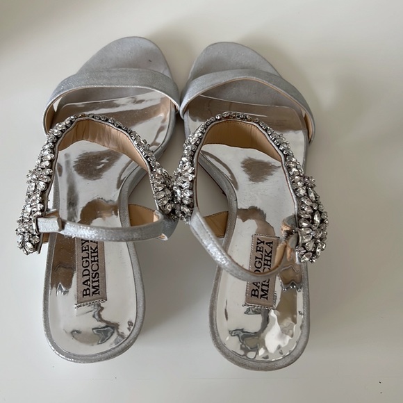 Badgley Mischka Jeweled Strap Wedges - Picture 6 of 7